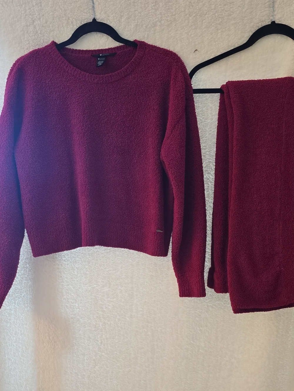 Victoria's Secret Plush Crewneck Sweater Set in Magenta